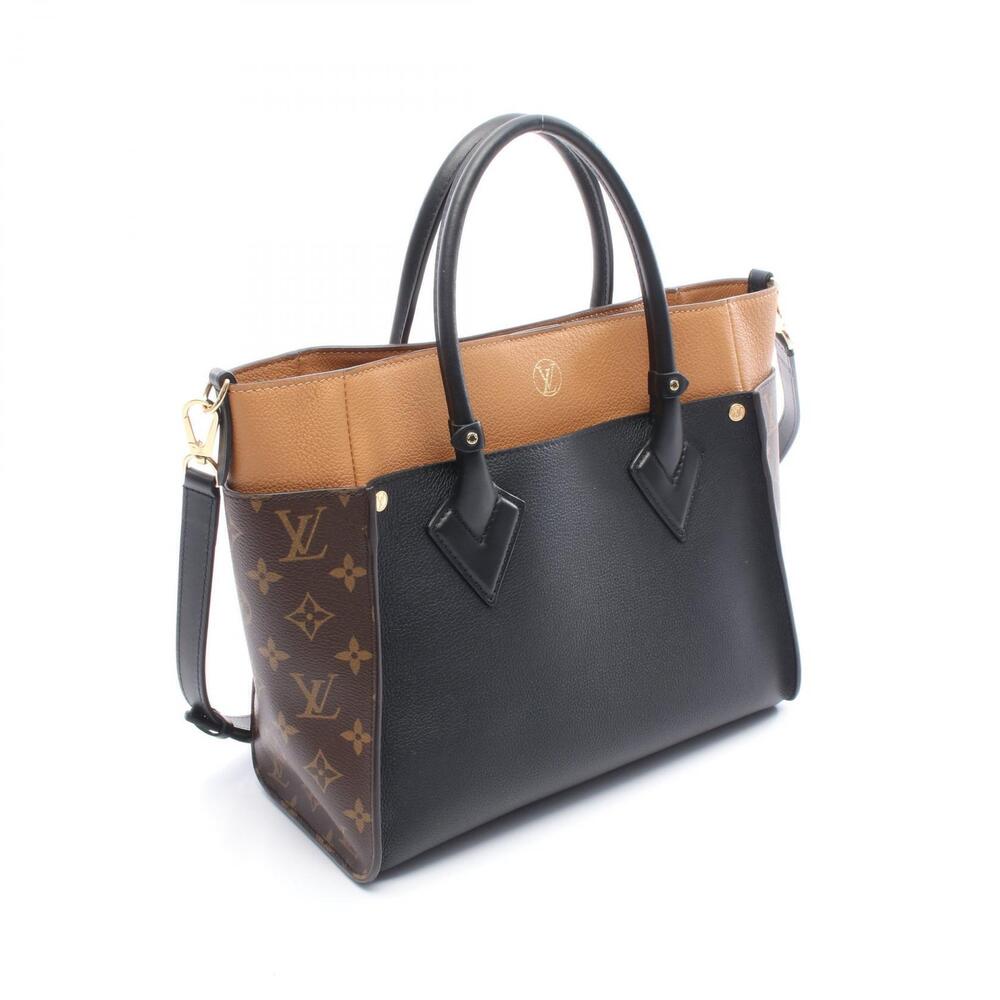 Louis Vuitton Monogram Canvas My Black Handbag On Side Leather Brown